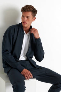 Stylish Bomber Jacket - Charcoal