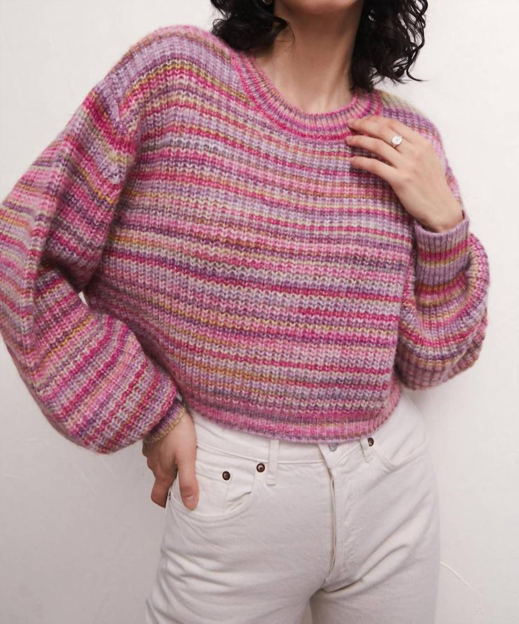 Prism Metallic Stripe Sweater