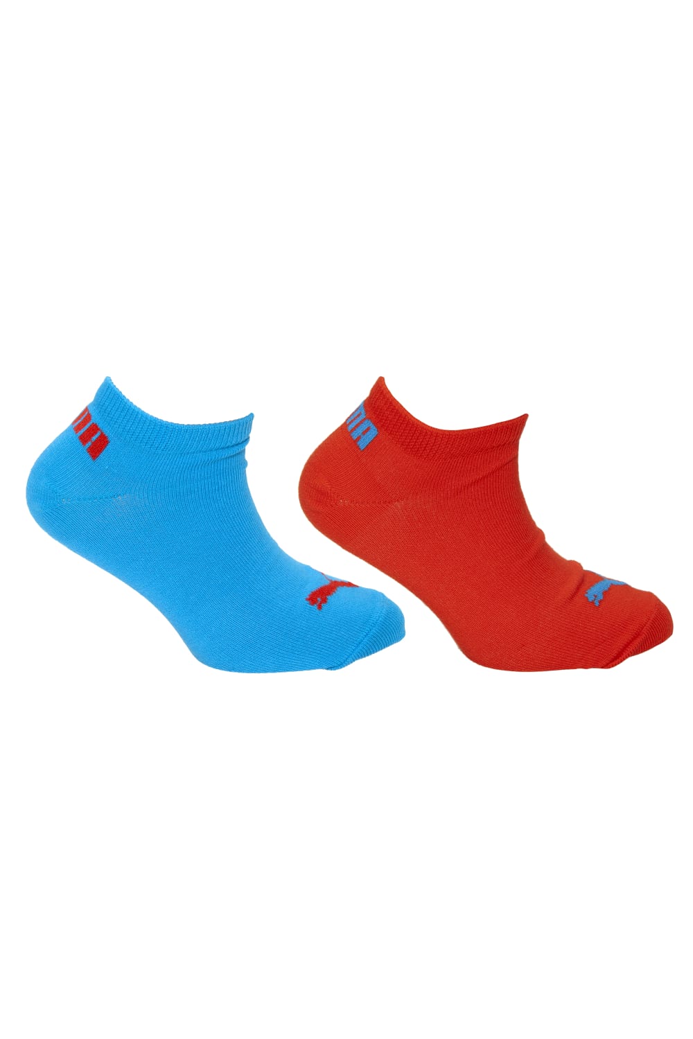 Childrens/Kids Sport Lifestyle Sneaker Socks 2 Pairs - Red/Blue