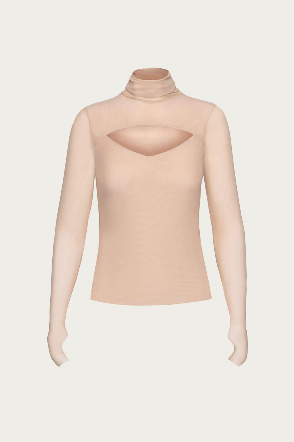 Dawn Power Mesh Turtleneck Top