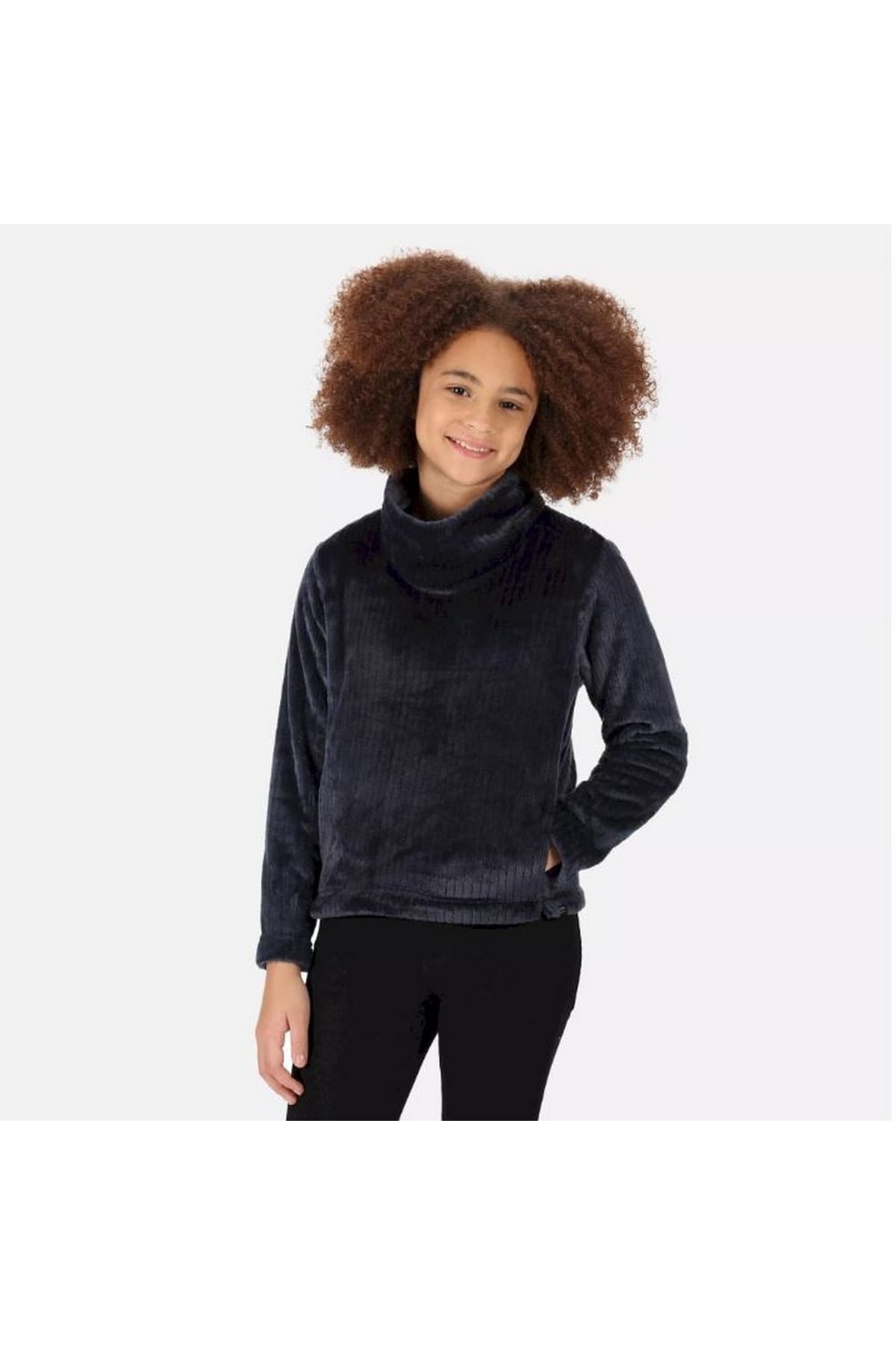 Childrens/Kids Anwen Fluffy Fleece Top - Navy