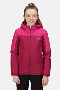 Childrens/Kids Volcanics V Geometric Insulated Waterproof Jacket - Fuchsia/Raspberry Radience