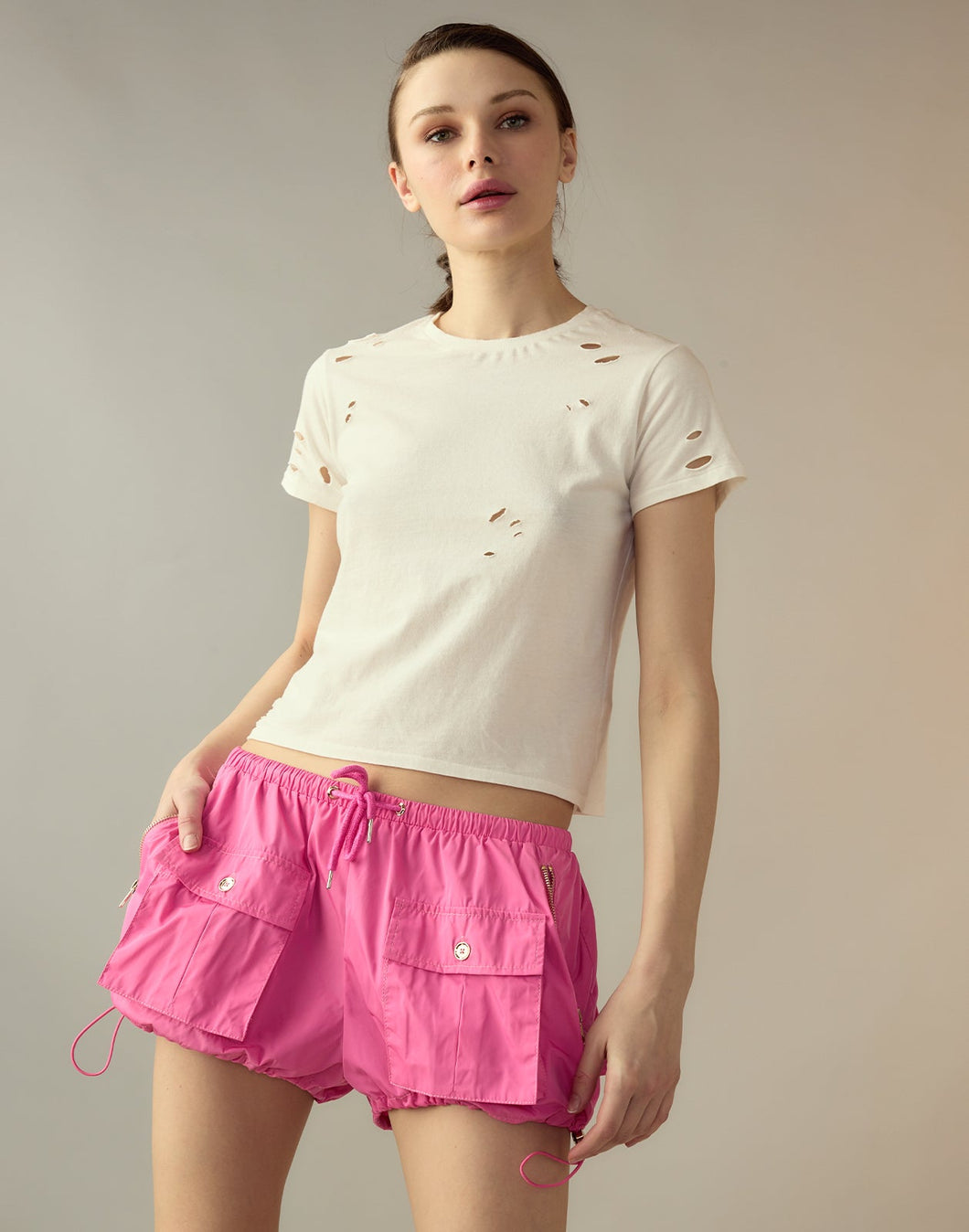 Nylon Cargo Bloomers - Hot Pink