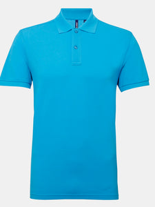 Asquith & Fox Mens Short Sleeve Performance Blend Polo Shirt (Turquoise)