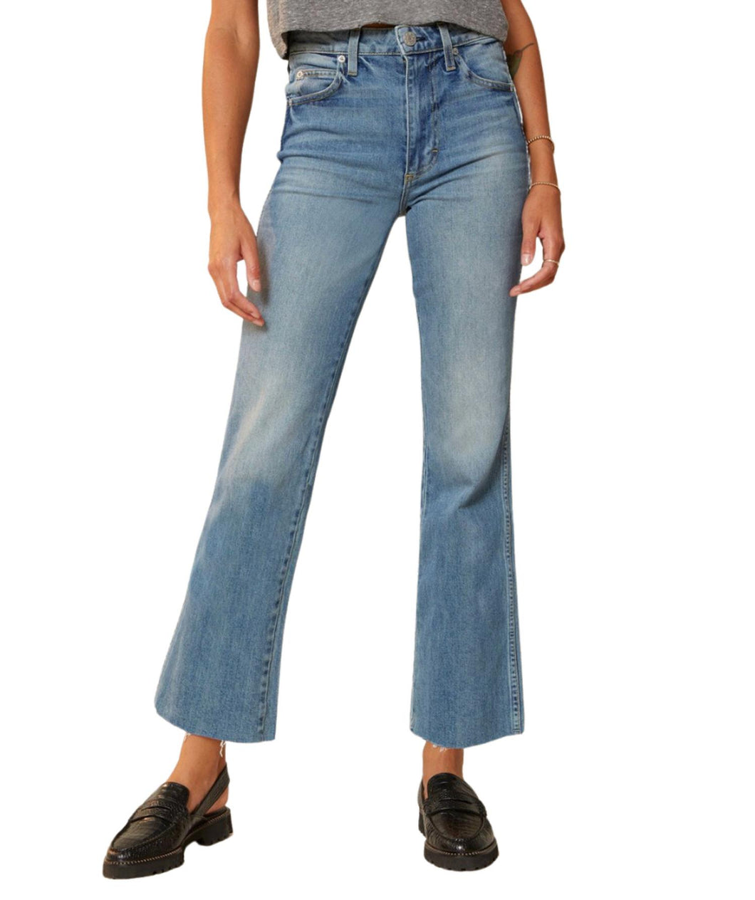 High Rise Kick Crop Jeans