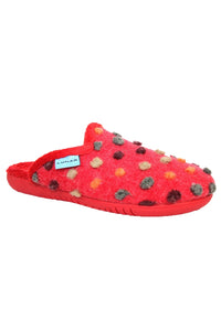 Womens/Ladies Montreal Slippers - Red