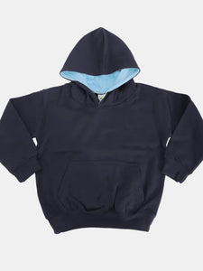 Awdis Kids Varsity Hooded Sweatshirt/Hoodie/Schoolwear (New French Navy/Sky Blue)