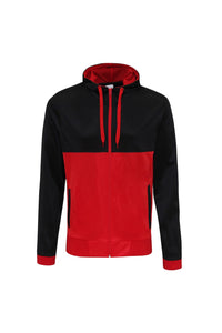 Awdis Mens Retro Zoodie / Hooded Sweatshirt / Hoodie (Jet Black/Fire Red)