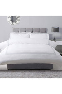 Belledorm Honeycomb Duvet Set (White/Gray) (Queen) (UK - Kingsize)