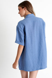 Linen Short Sleeve Top - Polaris