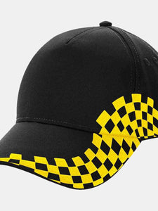 Beechfield Unisex Adult Grand Prix Baseball Cap (Black/Yellow)