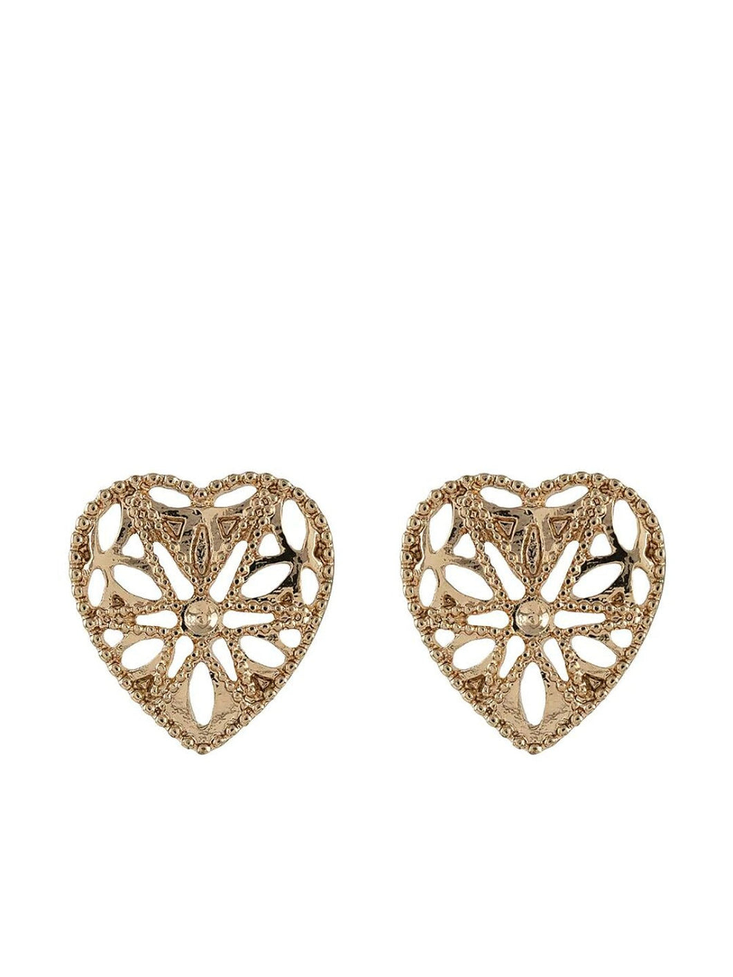 Filigree Heart Button Earrings