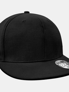 Beechfield Mens Flat Peak Rapper Cap (Black)