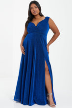 Load image into Gallery viewer, Plus Size Glitter Wrap Maxi Dress