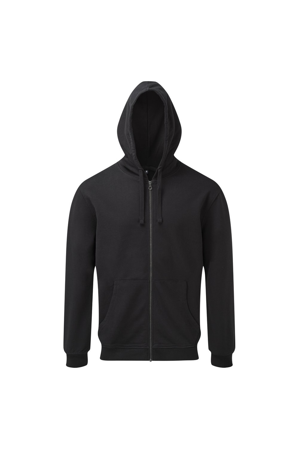 Asquith & Fox Mens Coastal Vintage Wash Loop Back Zip Through Hoodie (Black)