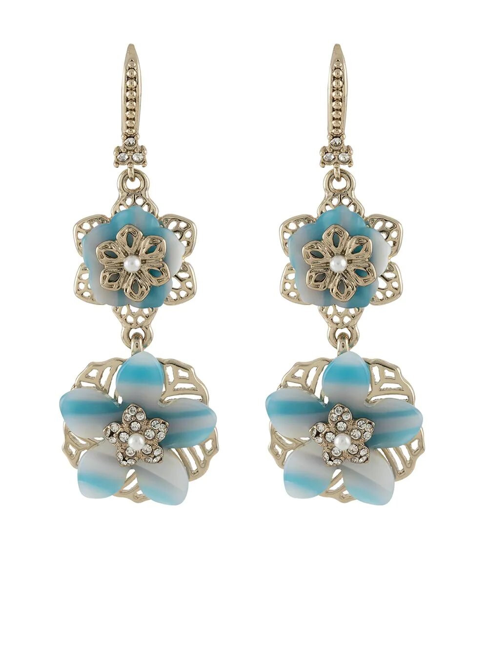 Flower Double Drop Earrings