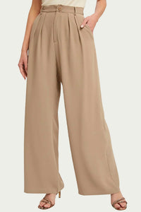 Pleated Wide-Leg Pants