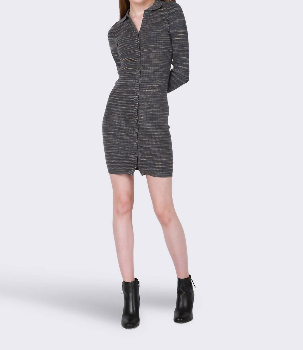 Button Front Spacedye Sweater Dress