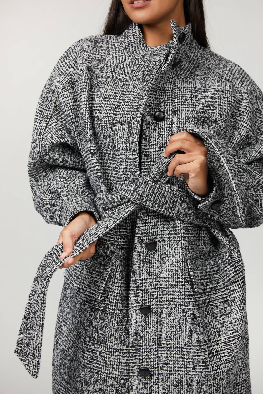 Wool Coat With High Neck