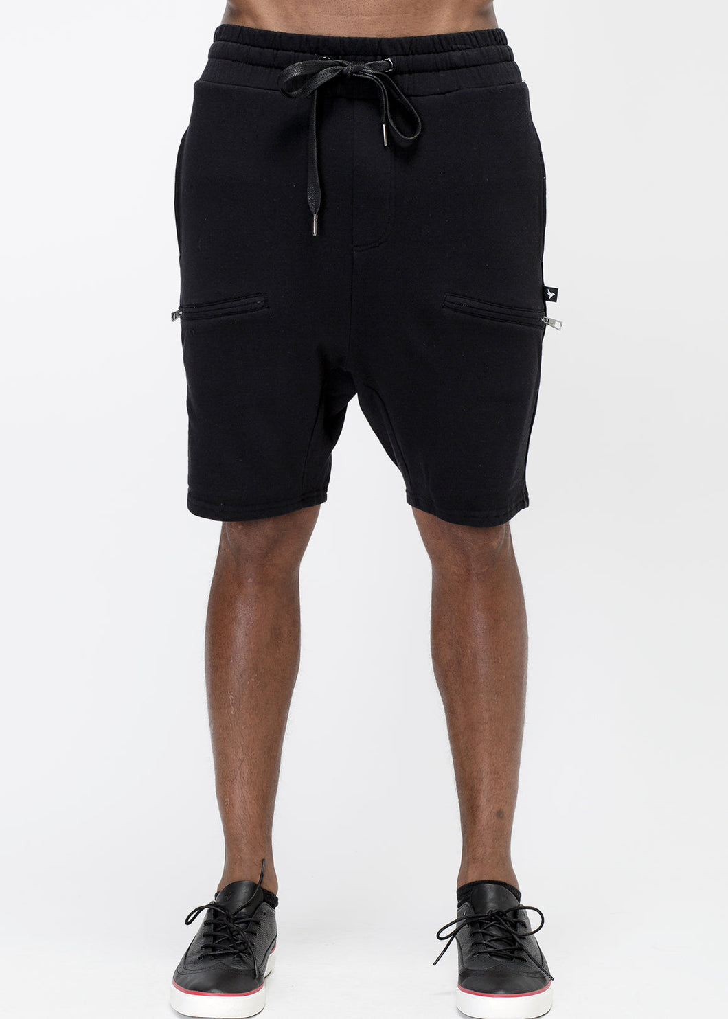 Men's Side Zip Pocket Shorts In Black