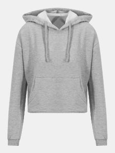 AWDis Just Hoods Womens/Ladies Girlie Cropped Hoodie (Heather Grey)