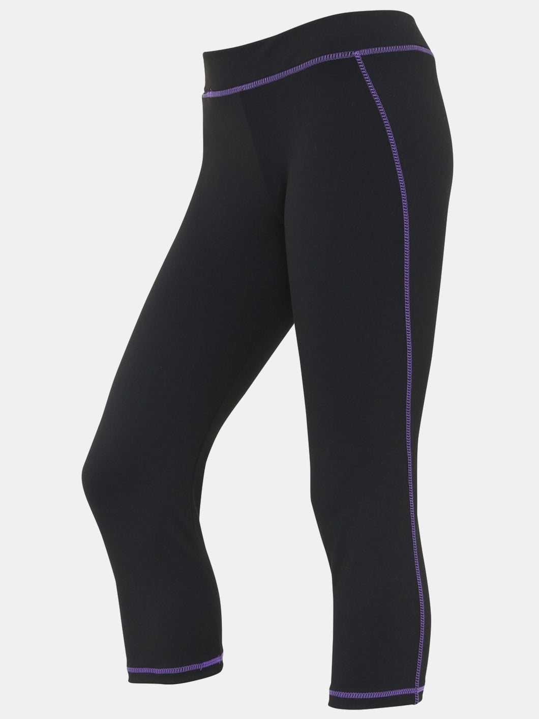 AWDis Just Cool Womens/Ladies Girlie Capri Sports Pants/Trousers (Jet Black/Purple)