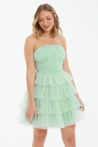 Tulle Tiered Mini Dress