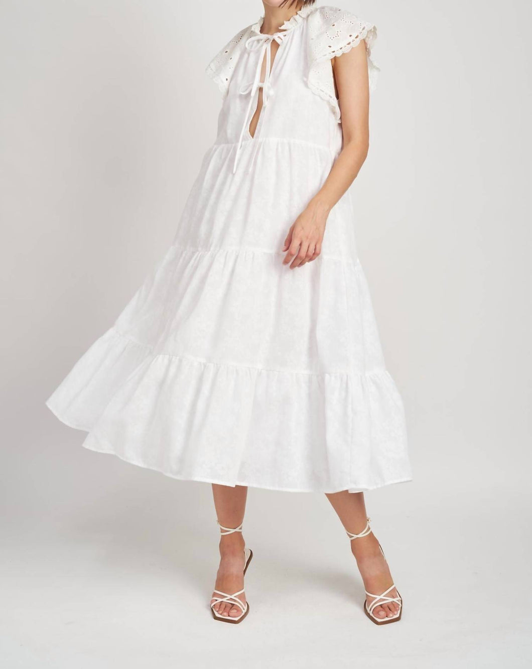 Voile Cotton Midi Dress