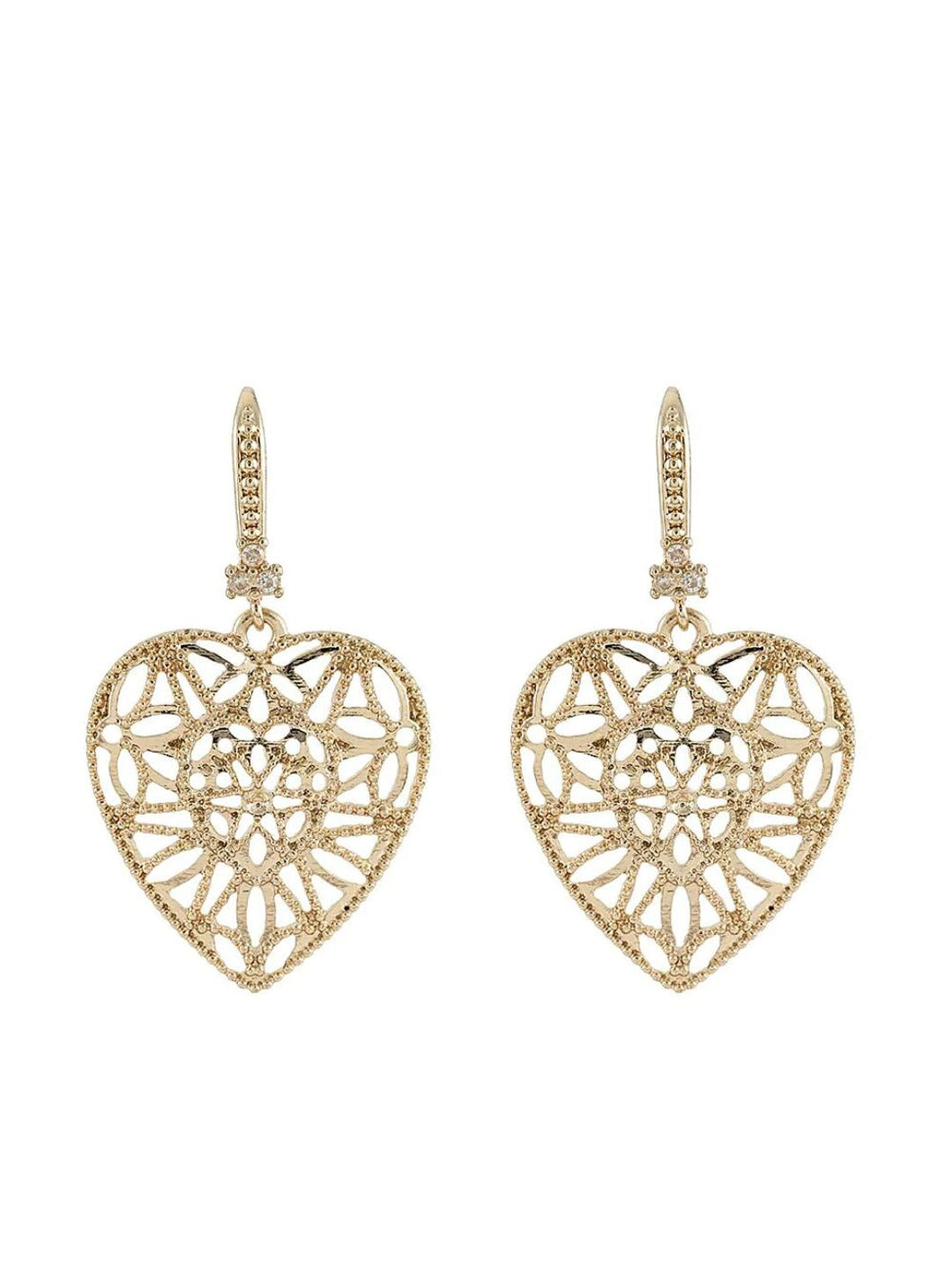 Filigree Heart Drop Earrings