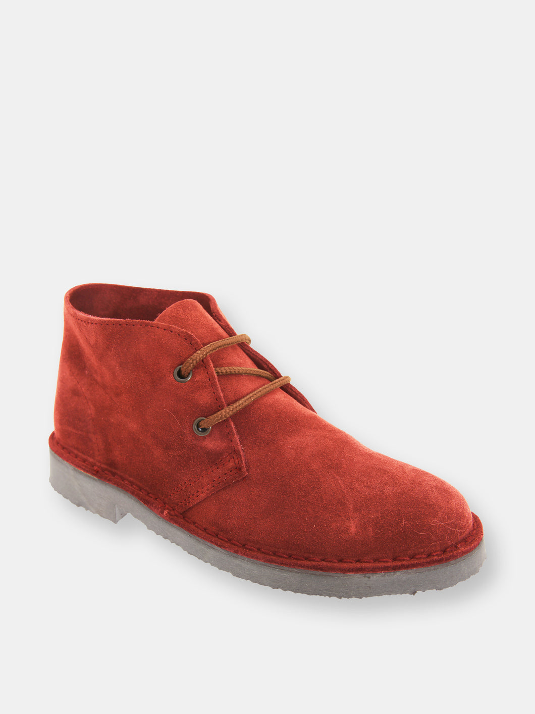Adults Unisex Real Suede Unlined Desert Boots (Red)
