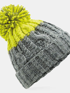 Beechfield Unisex Adults Apres Cuffed Beanie (Light Gray/Citron)