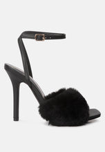 Load image into Gallery viewer, Tarantino Faux Fur Stiletto Sandals