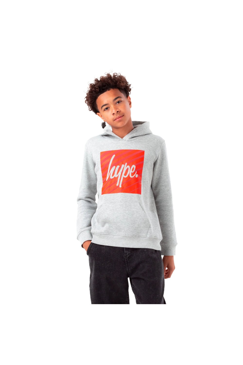 Boys Script Hoodie - Grey Marl