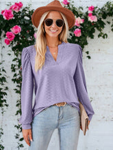 Load image into Gallery viewer, Split V Neck Textured Blouse