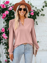 Load image into Gallery viewer, Split V Neck Textured Blouse