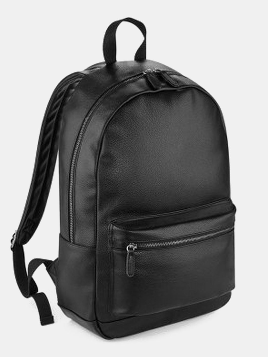 Bagbase Faux Leather Fashion Backpack (Black) (One Size) (One Size)