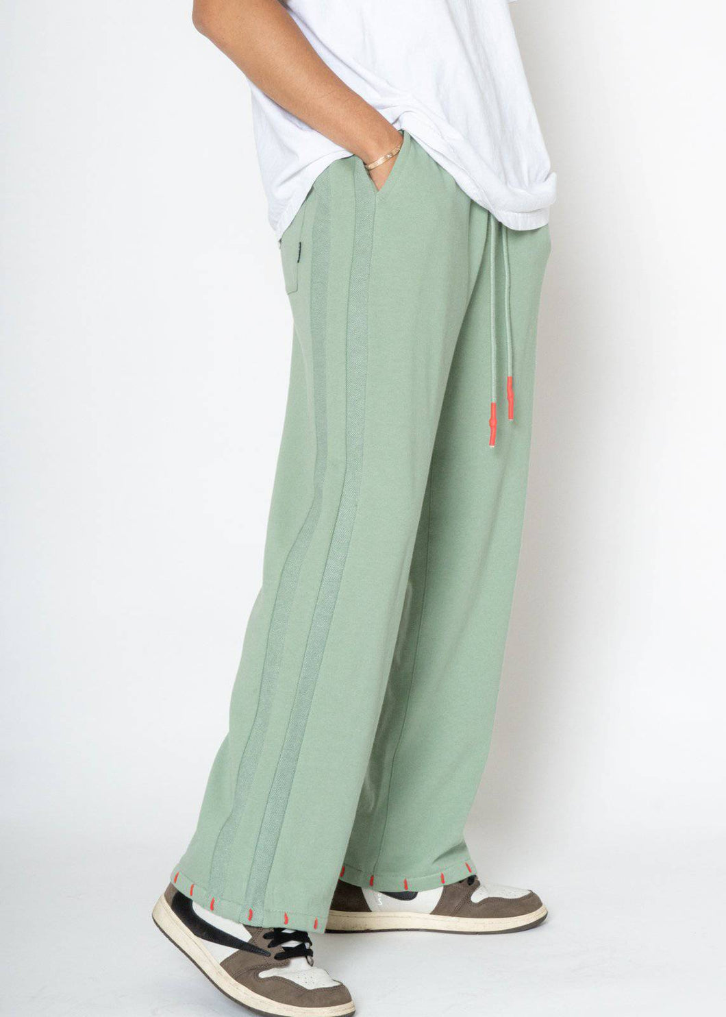 Men's Wide Leg Sweatpants In Green