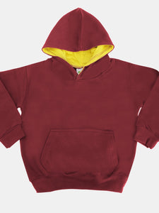 Awdis Kids Varsity Hooded Sweatshirt/Hoodie/Schoolwear (Burgundy/Gold)