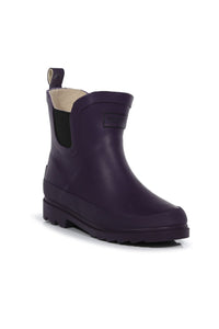 Childrens/Kids Harper Cosy Ankle Galoshes - Dark Aubergine/Black