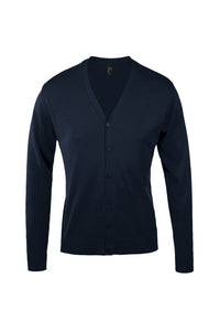 Mens Golden V Neck Cardigan - Navy