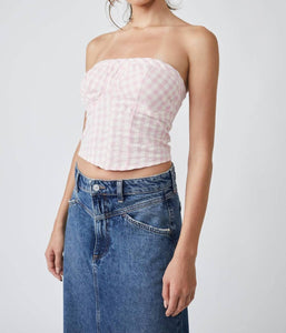 Leilani Gingham Tube Top