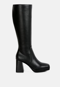 Bouts High Calf Block Heel Boots