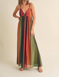 Chiffon Tie-Dye Print Long Dress