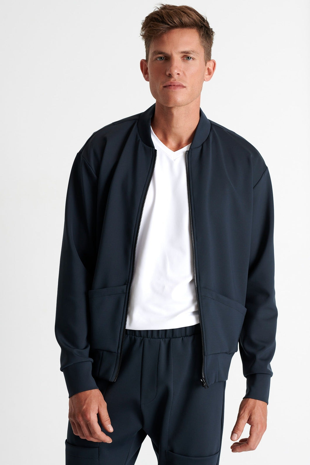 Stylish Bomber Jacket - Charcoal