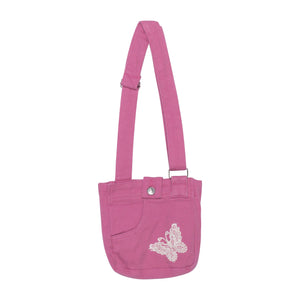 Denim Shoulder Bag - Pinky Mauve