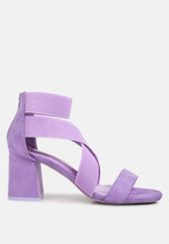 Load image into Gallery viewer, Elastic Strappy Block Heel Sandals
