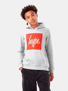 Boys Script Hoodie - Grey Marl