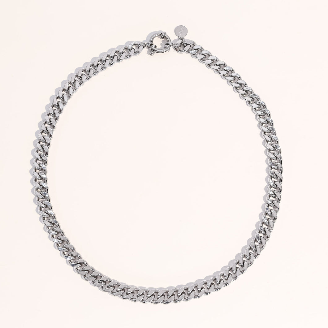 Lisa Silver Cuban Chain Necklace