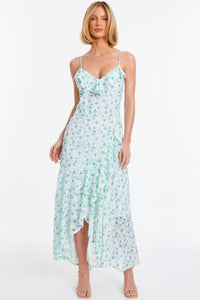 Chiffon Jacquard Strappy Midaxi Dress