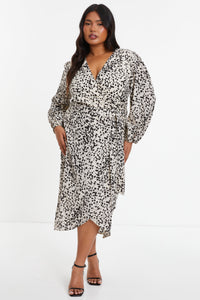 Plus Size Animal Print Midi Dress